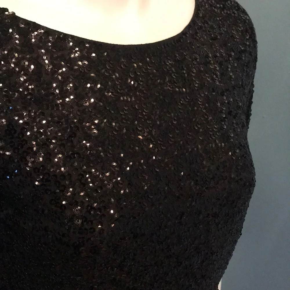 J. Crew Black Sequins long sleeve top size small